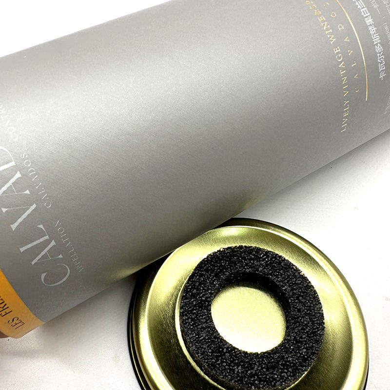 Tube fait sur commande de papier de paquet en verre de vin de bouteille de cadeau de métier de logo avec le couvercle en métal