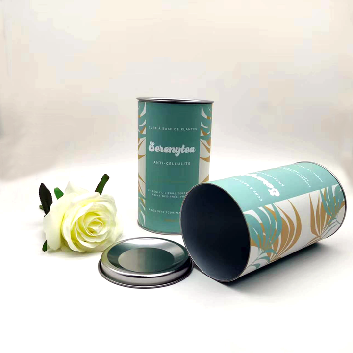 Tube de papier de qualité alimentaire de haute qualité, emballage de thé de style canette, emballage de tube biodégradable, emballage de tube de papier personnalisé pour la nourriture