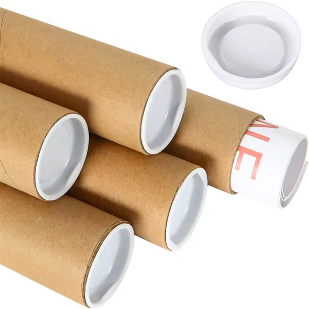 Emballage écologique fait sur commande de tube de papier de boîte de cylindre de carton pour l'affiche de papier peint de carte