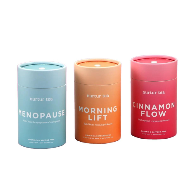 Boîte de cylindre d'emballage de thé en carton de papier de tube rond de Kraft recyclable imprimé par logo de vente chaude