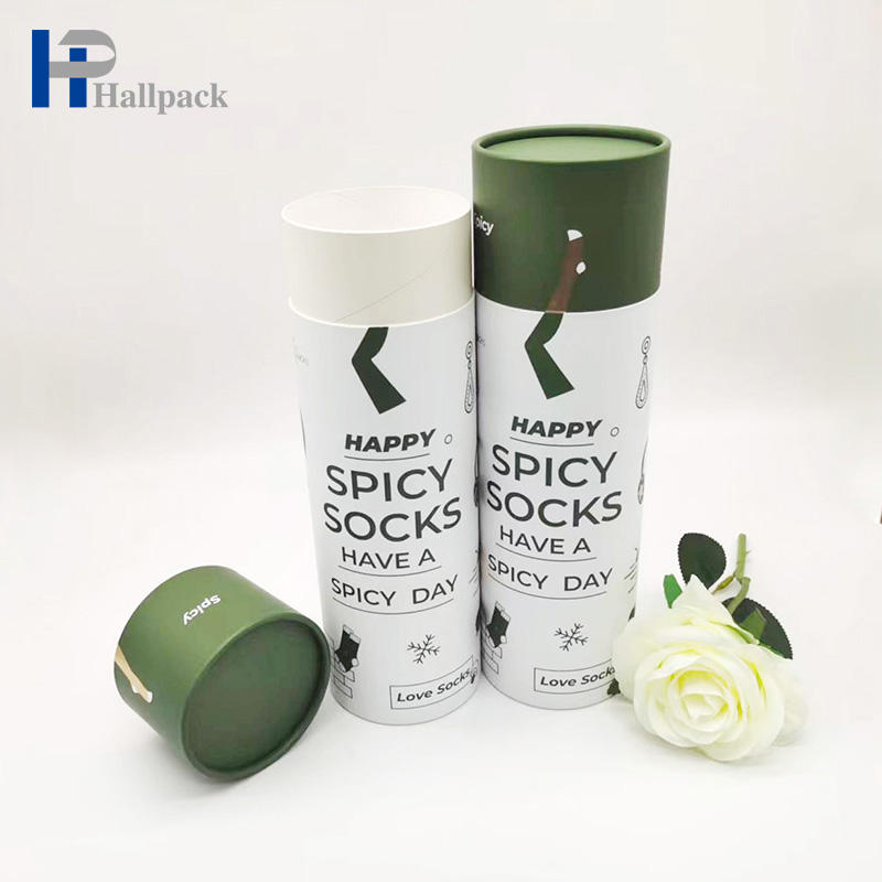 L'emballage fait sur commande réutilisé par 100% de T-shirt chaussettes empaquetent l'emballage de tubes de papier de carton d'emballage