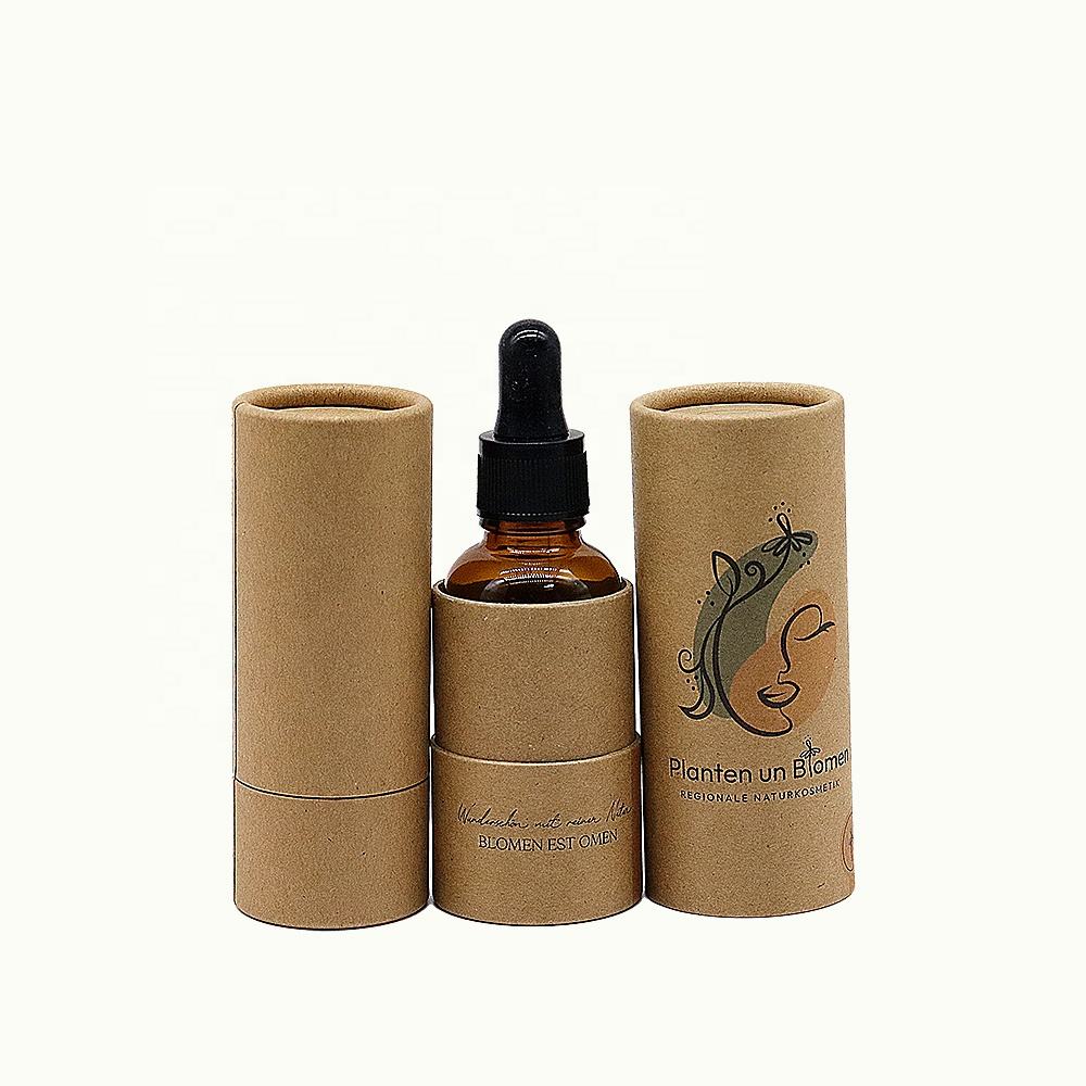 Carton Kraft recyclé personnalisé, tube en papier d'emballage cosmétique, blanc, marron, noir, 10ml, 15ml, 20ml, 30ml, 50ml, 100ml