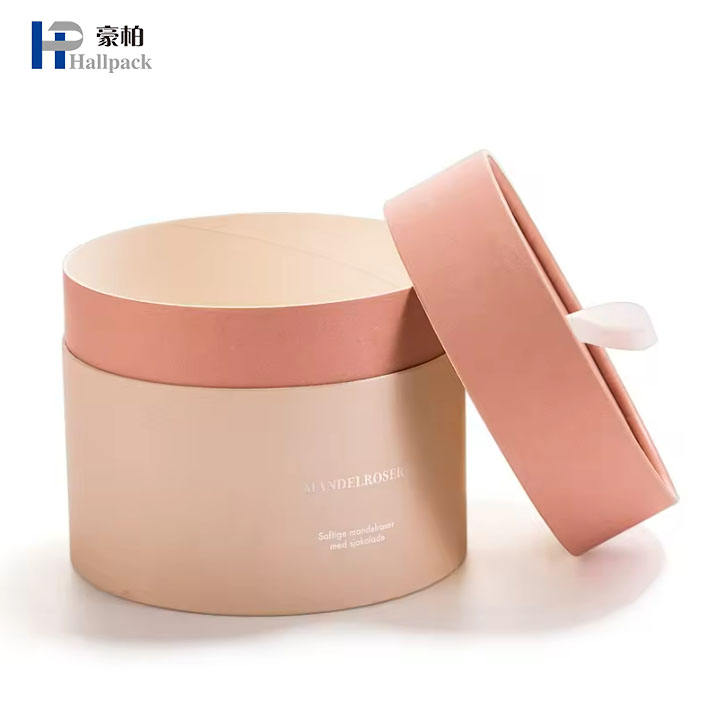 Échantillon gratuit nouveau matériel rose bonbons soins de la peau cylindre cosmétique boîte d'emballage ronde conteneur carton Prink cosmétique tube de papier