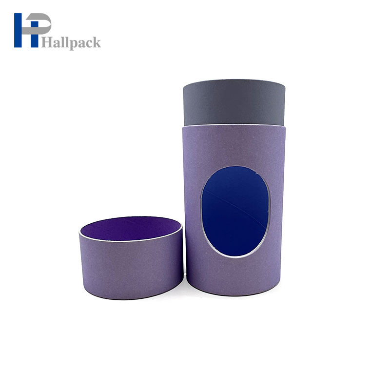 Tubes en papier artisanaux écologiques personnalisés, conteneur rond en Carton, écharpe, sous-vêtements, cylindre, emballage en Tube de papier avec fenêtre