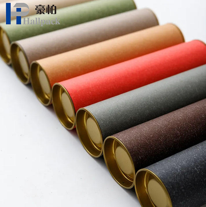 Carton de qualité alimentaire recyclé, matériau écologique, cylindre rond de haute qualité, emballage de thé, Tube en papier Kraft d'expédition