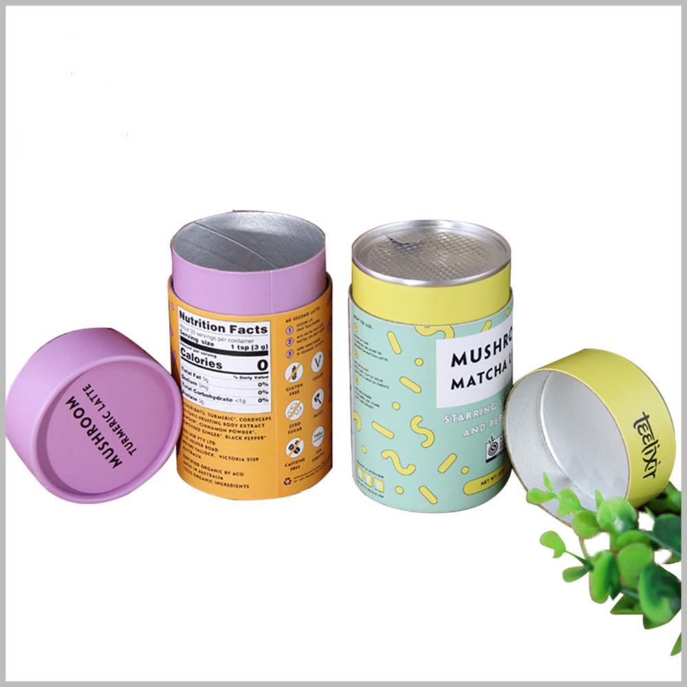 Emballage en papier écologique de qualité alimentaire, conception personnalisée, emballage en Tube de papier de scellage en métal facile à peler pour noix, café, thé