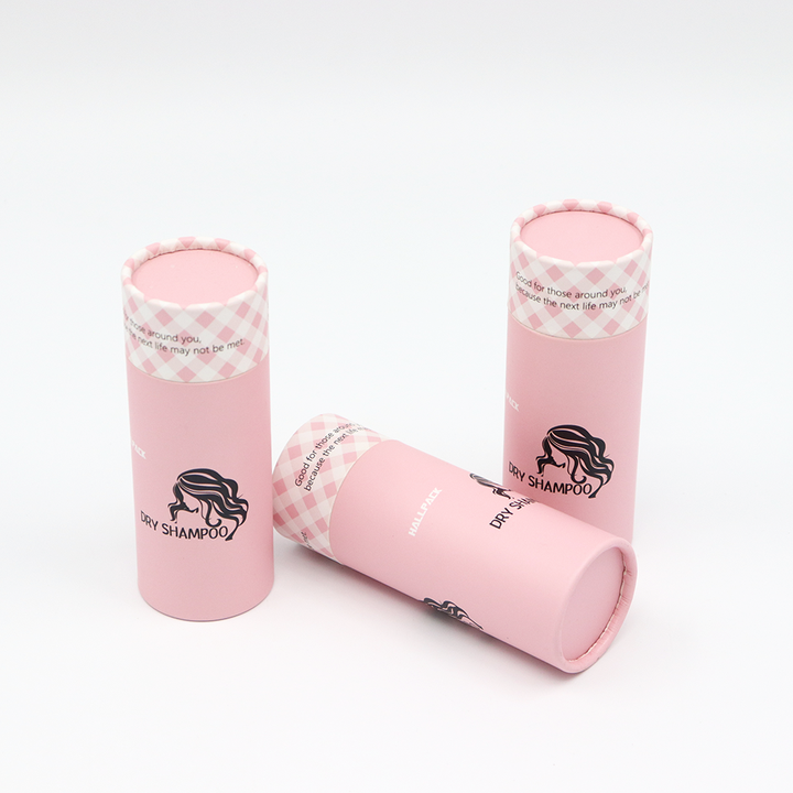 Carton de paquet de boîte de tube rond cosmétique fait sur commande de haute qualité emballé avec le dispositif trembleur de tamis pour le shampooing sec de poudre libre