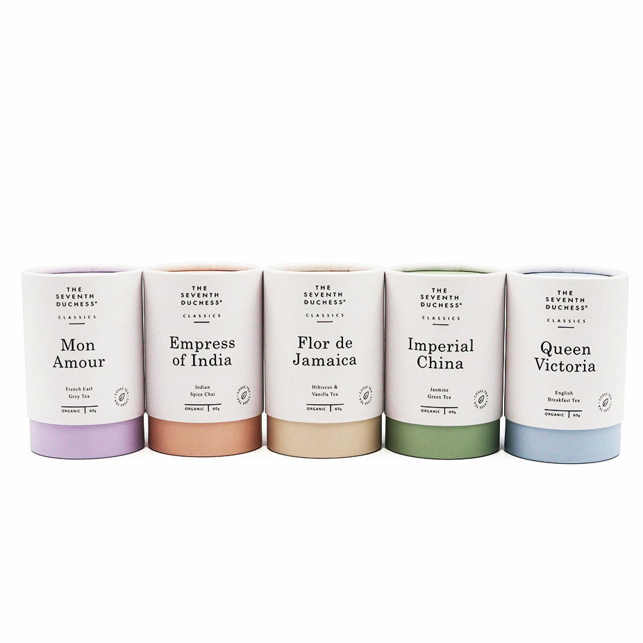 Conception personnalisée thé en vrac café chocolat grain rond cylindre carton écologique boîte de qualité alimentaire paquet de Tube de papier alimentaire