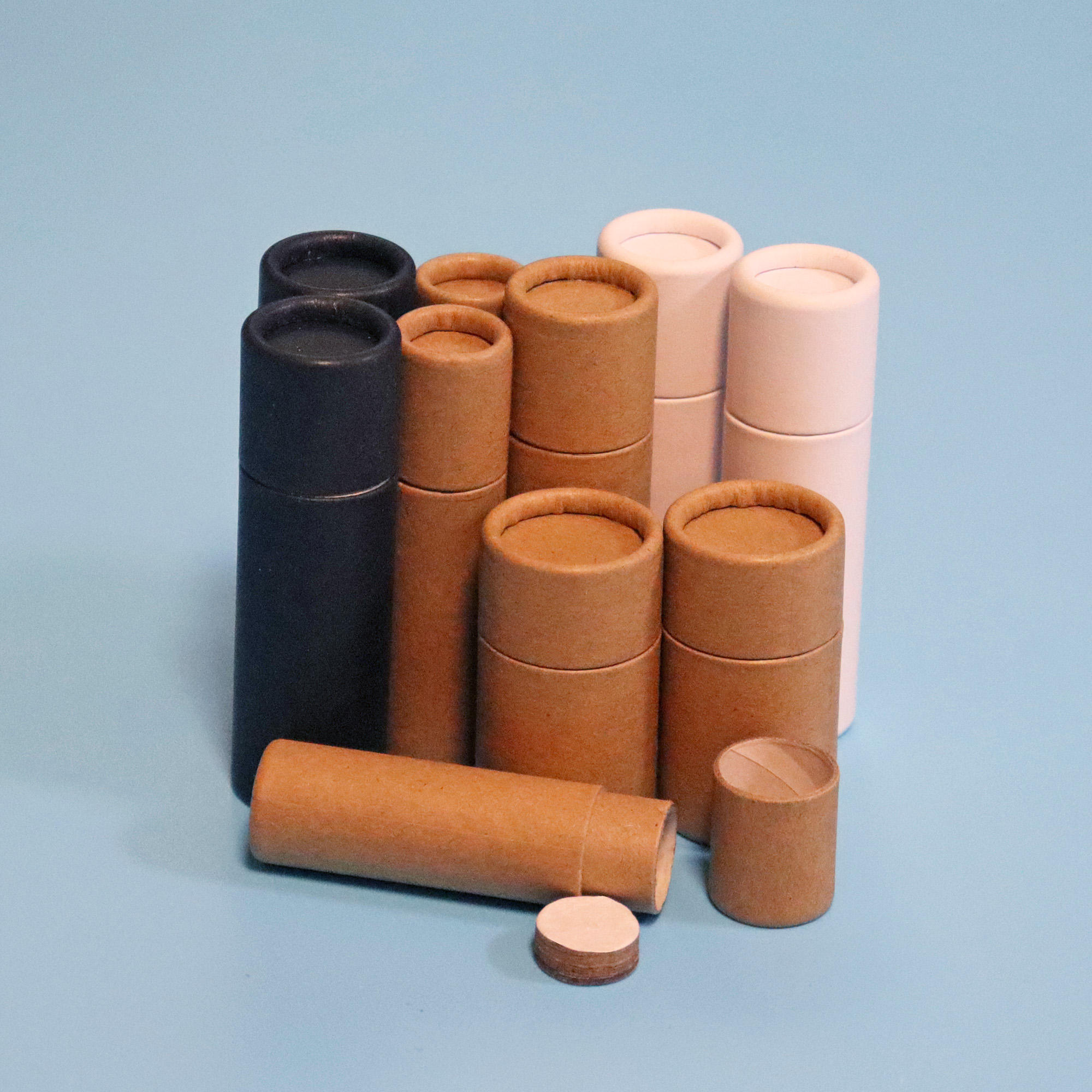 Emballage en Tube de papier Push Up en carton Kraft écologique 5g, récipient cosmétique rond, emballage de barre de Lotion pour rouge à lèvres