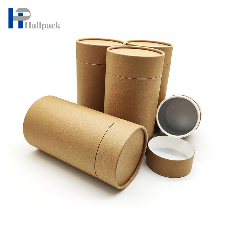 Tube de papier Kraft brun de qualité alimentaire, cylindre écologique en forme de thé, emballage de soins de la peau, biscuits, cosmétiques, artisanat, cylindre en papier