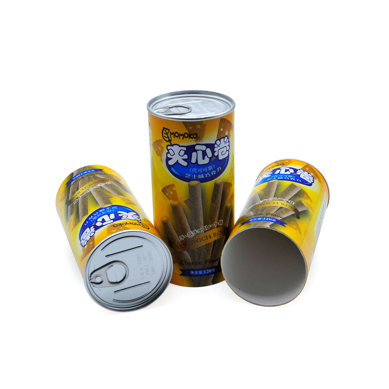 Boîte d'emballage cylindrique en carton de qualité alimentaire, écologique, personnalisée, facile à tirer, écrous de scellage en métal, emballage de café et de thé, Tube en papier