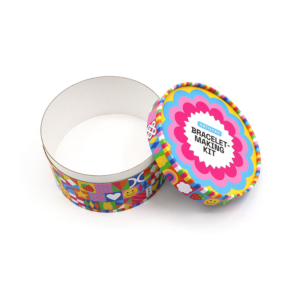 Design de luxe impression Mooncake boulettes gâteau d'anniversaire cylindre conteneur rond papier emballage cadeau papier emballage