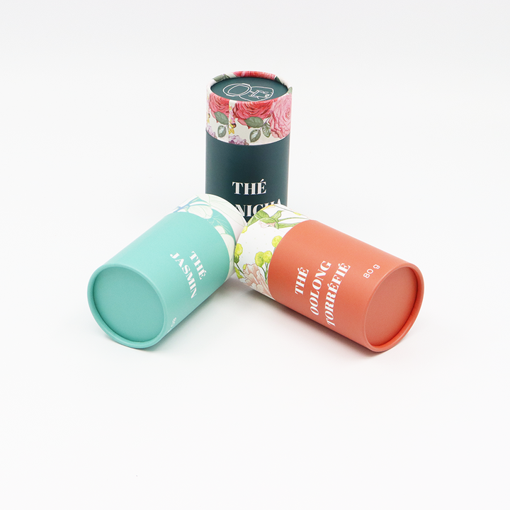 Boîte écologique de cylindre de carton de catégorie comestible avec l'emballage de tube de papier de couverture en métal pour le thé de café de noix