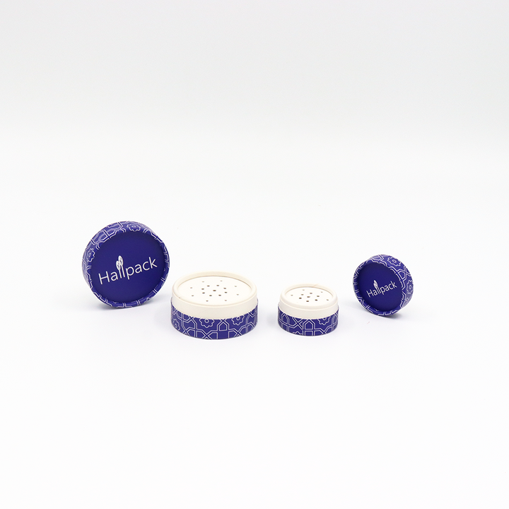 Emballage cosmétique personnalisé de haute qualité, boîte cylindrique en carton, emballage en tube de papier avec tamis pour poudre libre d'ombre à paupières