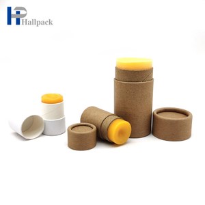 Tube d'emballage en papier déodorant en carton Kraft blanc biodégradable de 2 onces, baume à lèvres Push Up en papier brun de 0.3oz
