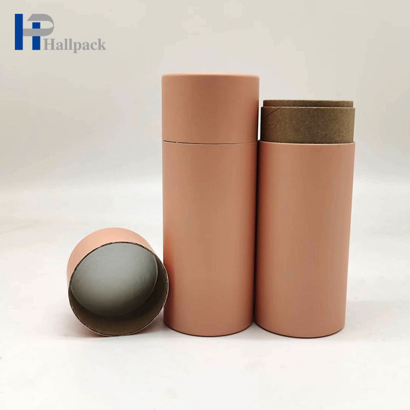 Les tubes d'emballage en papier kraft ronds créatifs imprimés avec Sifer personnalisent le cylindre de papier rose poudré