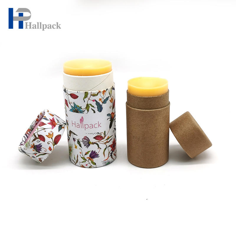 Tube d'emballage en papier déodorant en carton Kraft blanc biodégradable de 2 onces, baume à lèvres Push Up en papier brun de 0.3oz