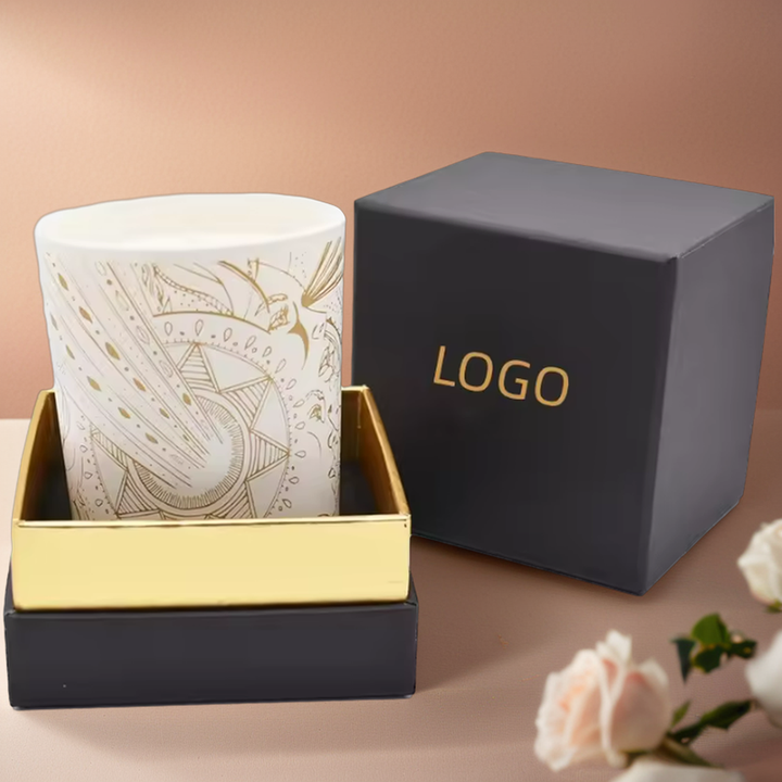 Petite boîte de papier cadeau de bonbons de mariage de luxe boîte rigide de faveur de paillettes avec stratification mate de feuille d'or