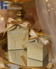 Petite boîte-cadeau de luxe pour bonbons de mariage, boîte rigide à paillettes avec feuille d'or, stratification mate et manipulation d'impression disparaissant