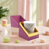 Petite boîte de papier cadeau de bonbons de mariage de luxe boîte rigide de faveur de paillettes avec stratification mate de feuille d'or