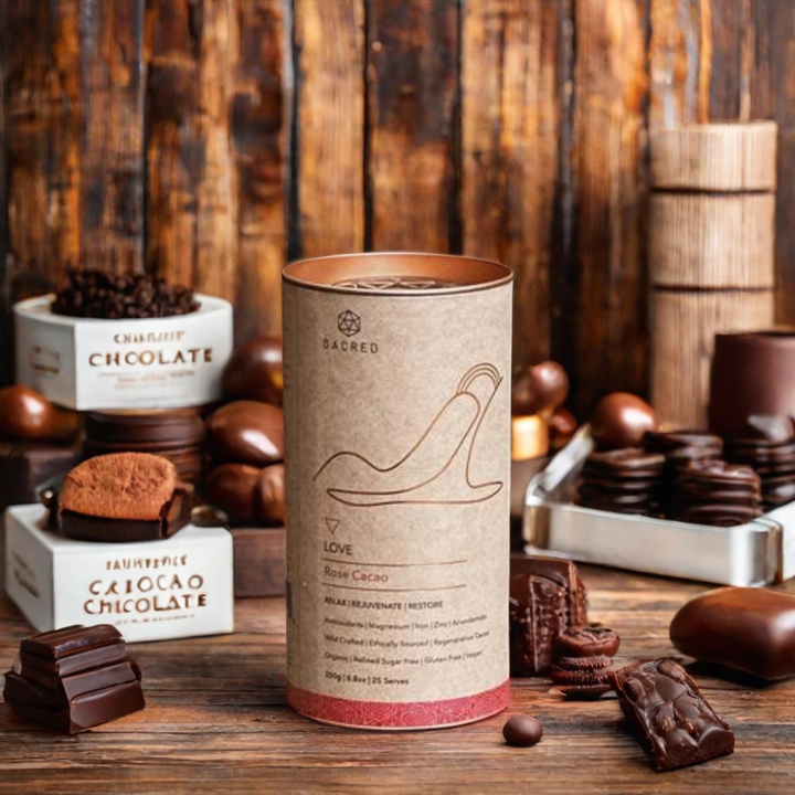 Emballage en carton de boîte de tube rond de catégorie comestible de conception personnalisée de luxe pour la boîte de papier de chocolat de cacao