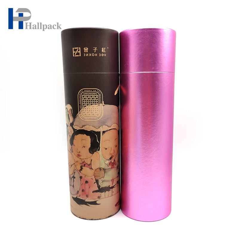 Emballage imprimé biodégradable fait sur commande de tube de papier de baril de tube de carton long