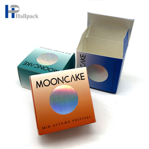 Boîte de papier pliante imprimée personnalisée en gros boîte de papier d'emballage Mooncake