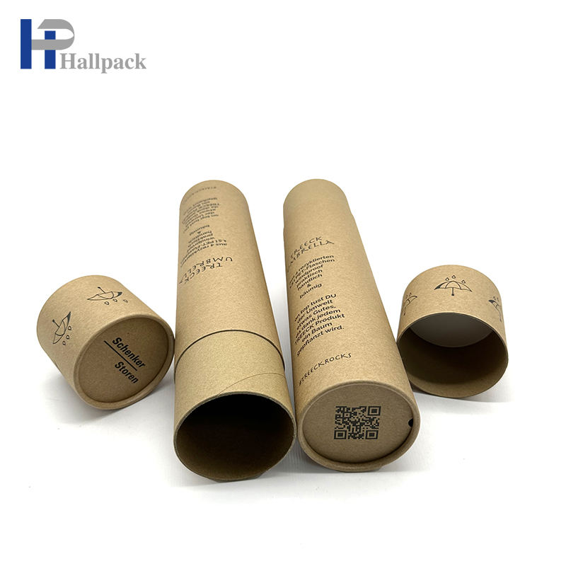 Tube rond d'emballage de papier de tube de carton de papier d'emballage d'étiquette faite sur commande qui respecte l'environnement pour le parapluie