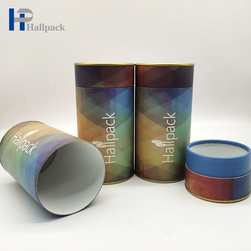 Concevez l'emballage en fonction du client de tube de carton de papier d'emballage d'impression couleur avec le logo