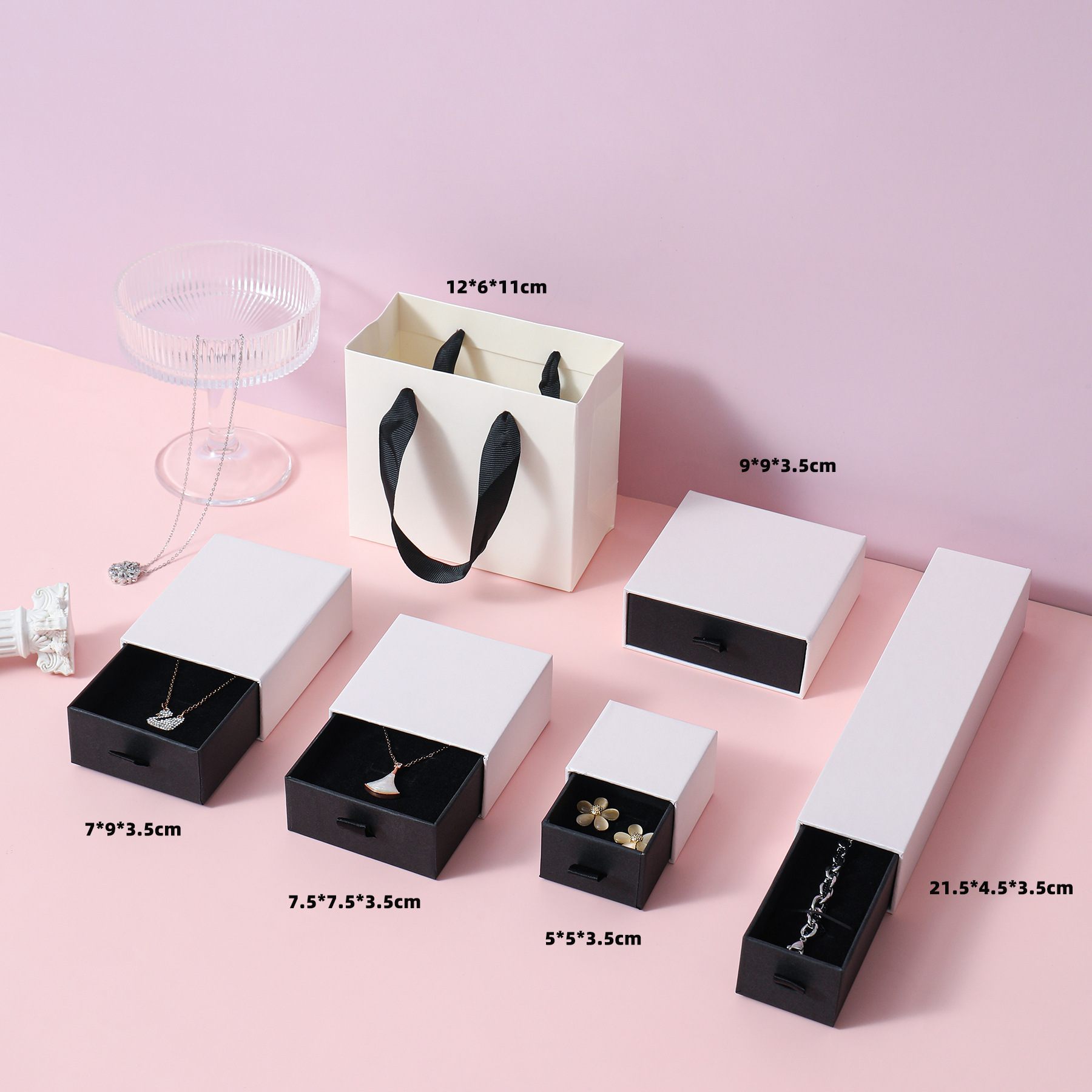 Bijoux emballage coulissant tiroir cadeau en papier bijoux pour les boucles d'oreilles sonneries montre