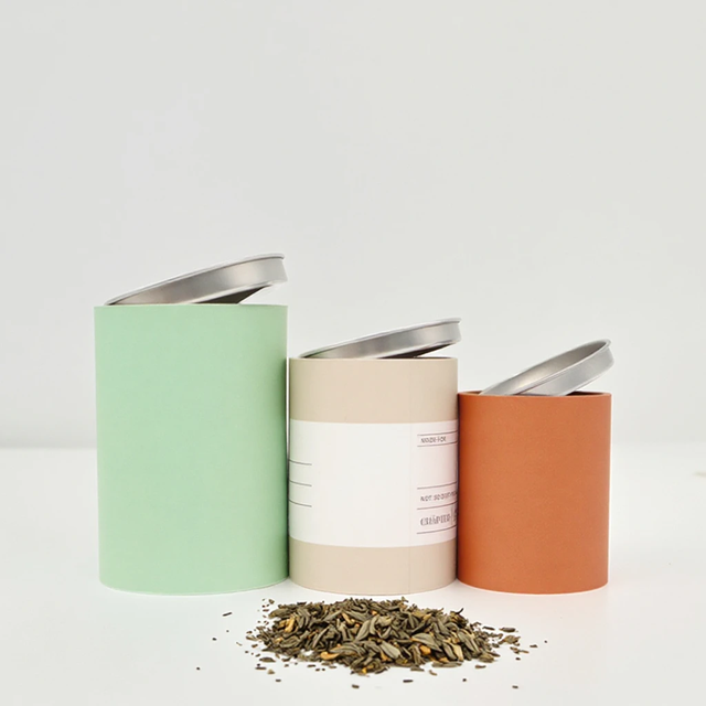 Tube en papier d'emballage de qualité alimentaire pour récipients de thé en papier à thé en vrac avec couvercles