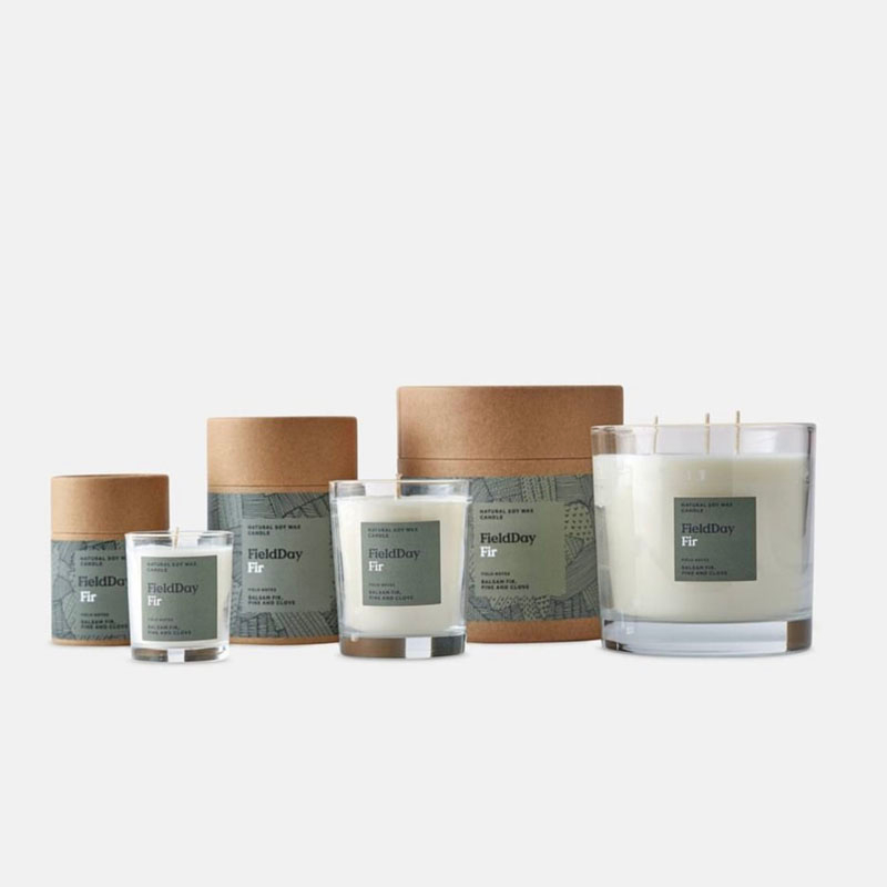 Boîtier de cylindre rond de logo personnalisé biodégradable pour emballage de bougies cadeaux