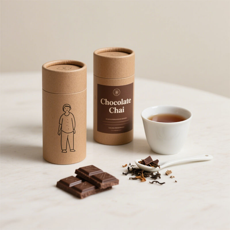 Boîtes de papier de café de boîte de catégorie comestible de cylindre rond biodégradable en gros