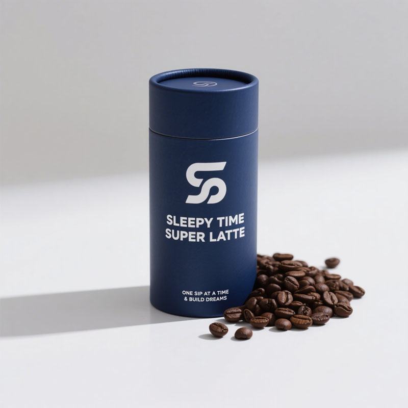 Boîtes de papier de café de boîte de catégorie comestible de cylindre rond biodégradable en gros