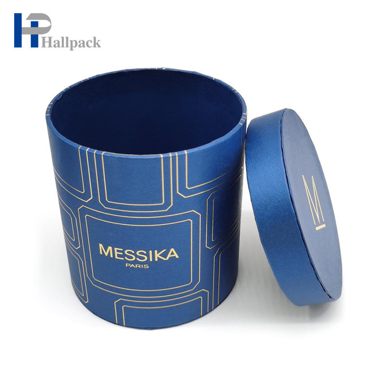 Emballage cosmétique fait sur commande de tube de papier bleu de tube de boîte de papier d'emballage