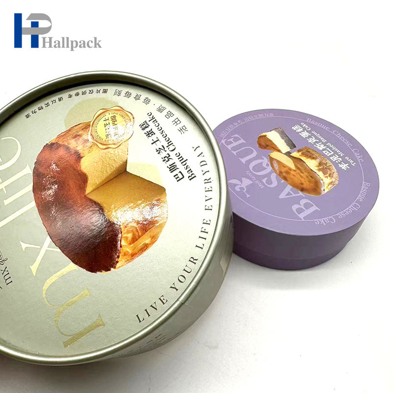 Emballage de tube de papier kraft recyclable pour gâteau de forme ronde laminé en relief finition mate brillante utilisation artisanale d'impressions de logo personnalisées