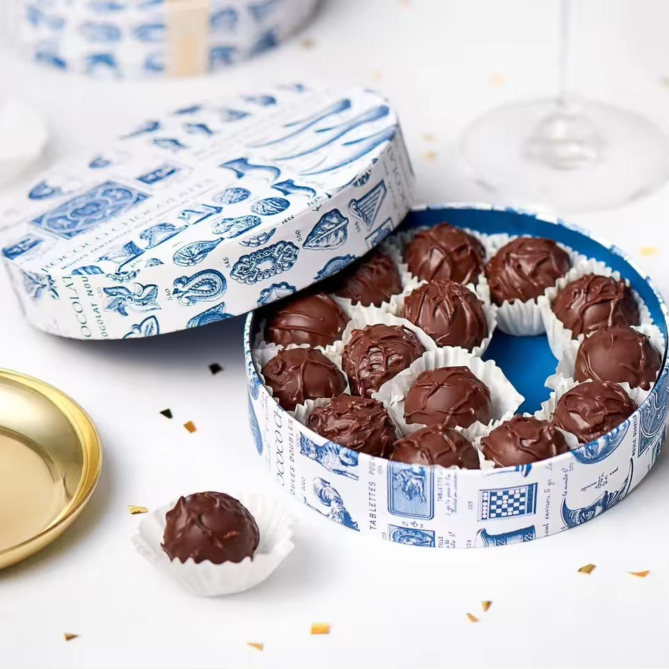 Emballage fait sur commande écologique de tube de papier de boîte de cylindre de carton d'emballage de catégorie comestible pour le chocolat de biscuit de gâteau de pain