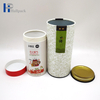 Boîte faite sur commande écologique de cylindre de carton de catégorie comestible avec l'emballage de tube de papier en métal pour le thé de café d'écrous