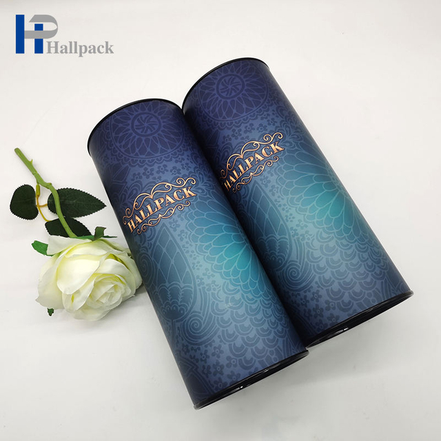 Emballage de tube rond de couvercle en métal de récipient de cylindre de carton de catégorie comestible de Hallpack