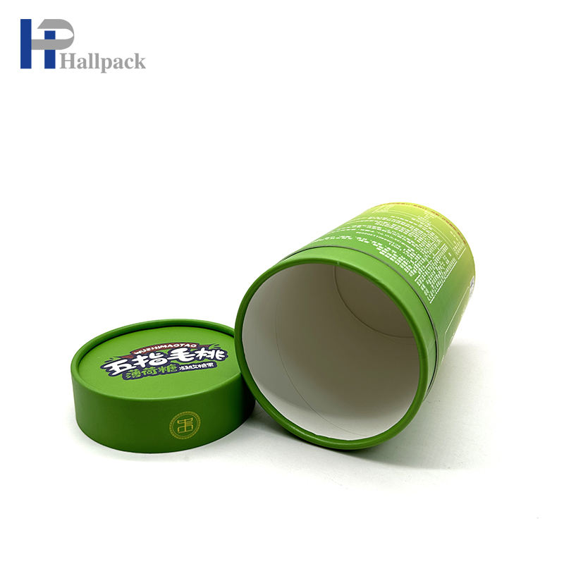 Bon approvisionnement emballage rond bonbons biscuits collations qualité alimentaire cylindre de papier assaisonnement personnaliser cylindre de papier