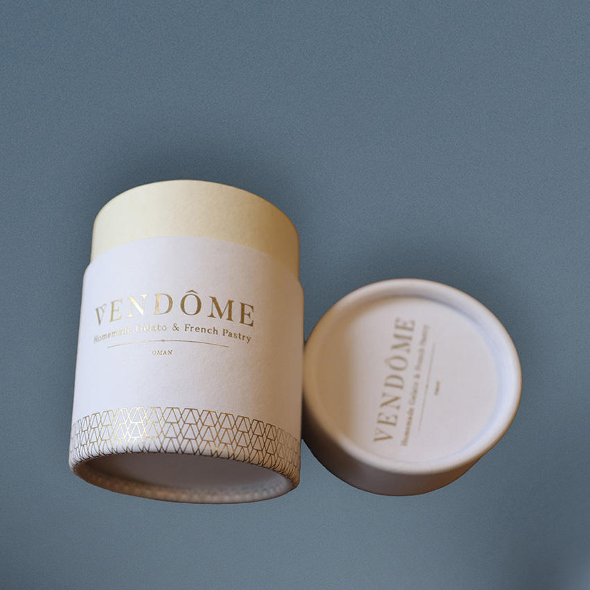 Tube de papier d'aluminium de cylindre de carton Kraft biodégradable personnalisé OEM pour l'emballage alimentaire disparaissant l'impression d'estampage