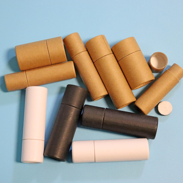 Emballage en Tube de papier Push Up en carton Kraft écologique de 0.3oz, récipient cosmétique rond, emballage de barre de Lotion pour rouge à lèvres