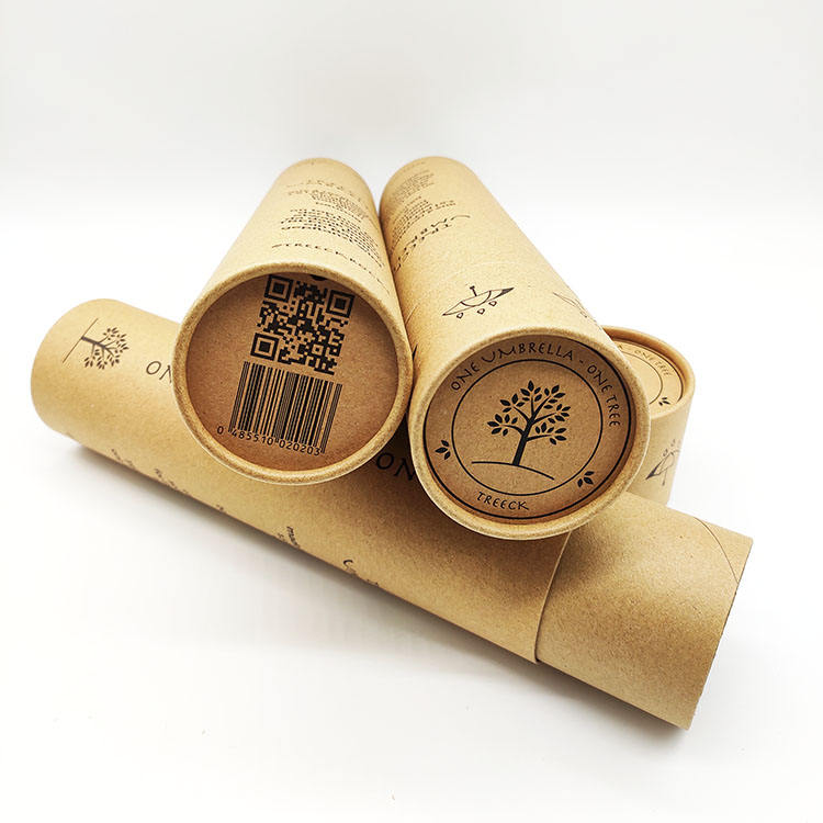 Tube d'emballage de parapluie Full Kraft personnalisé moins cher avec impression