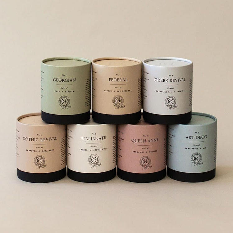 Boîte d'emballage cylindrique de haute qualité, bougie kraft, bouteille de parfum, sachet de café et de thé, emballage en tube de papier personnalisé