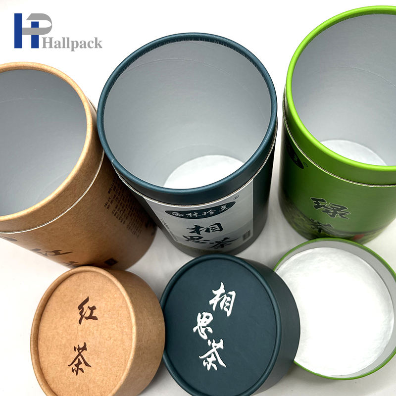 Genre artisanat papier emballage de thé boisson thé café pot boîte de conserve emballage de qualité alimentaire boîte de cylindre