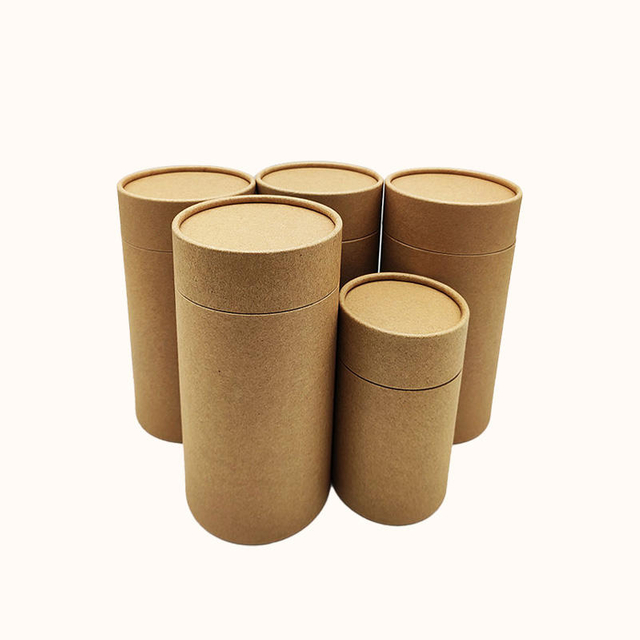 Sceau écologique Tube de papier spécialisé marron Emballage Conception de cylindre Stratification mate Thé Vin Bonbons Bougie Autres impressions Carton