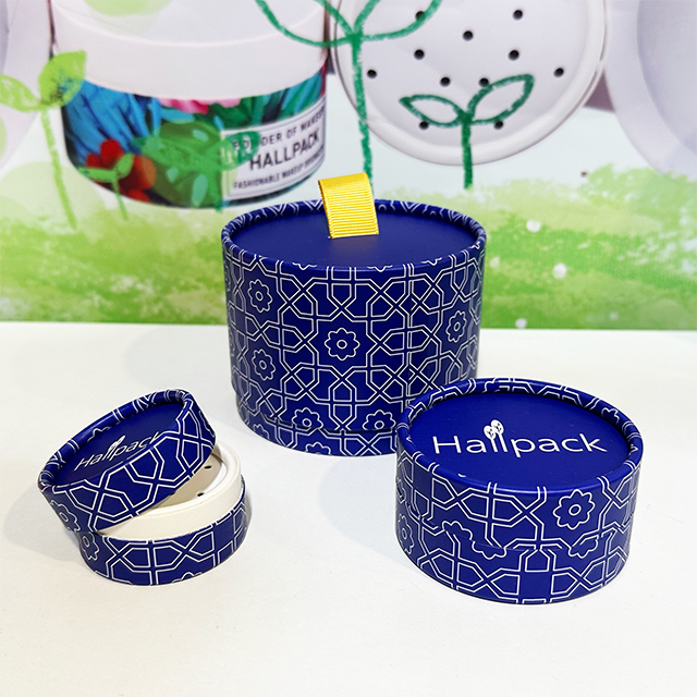 Hallpack a personnalisé la boîte ronde de tube pour l'emballage cosmétique de cylindre de papier de paquet cosmétique de poudre sèche