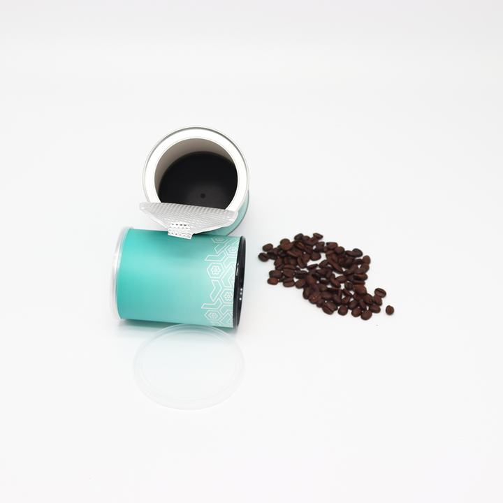 Emballage en papier écologique de qualité alimentaire, conception personnalisée, facile à décoller, emballage en Tube de papier de scellage en métal pour noix, café, thé