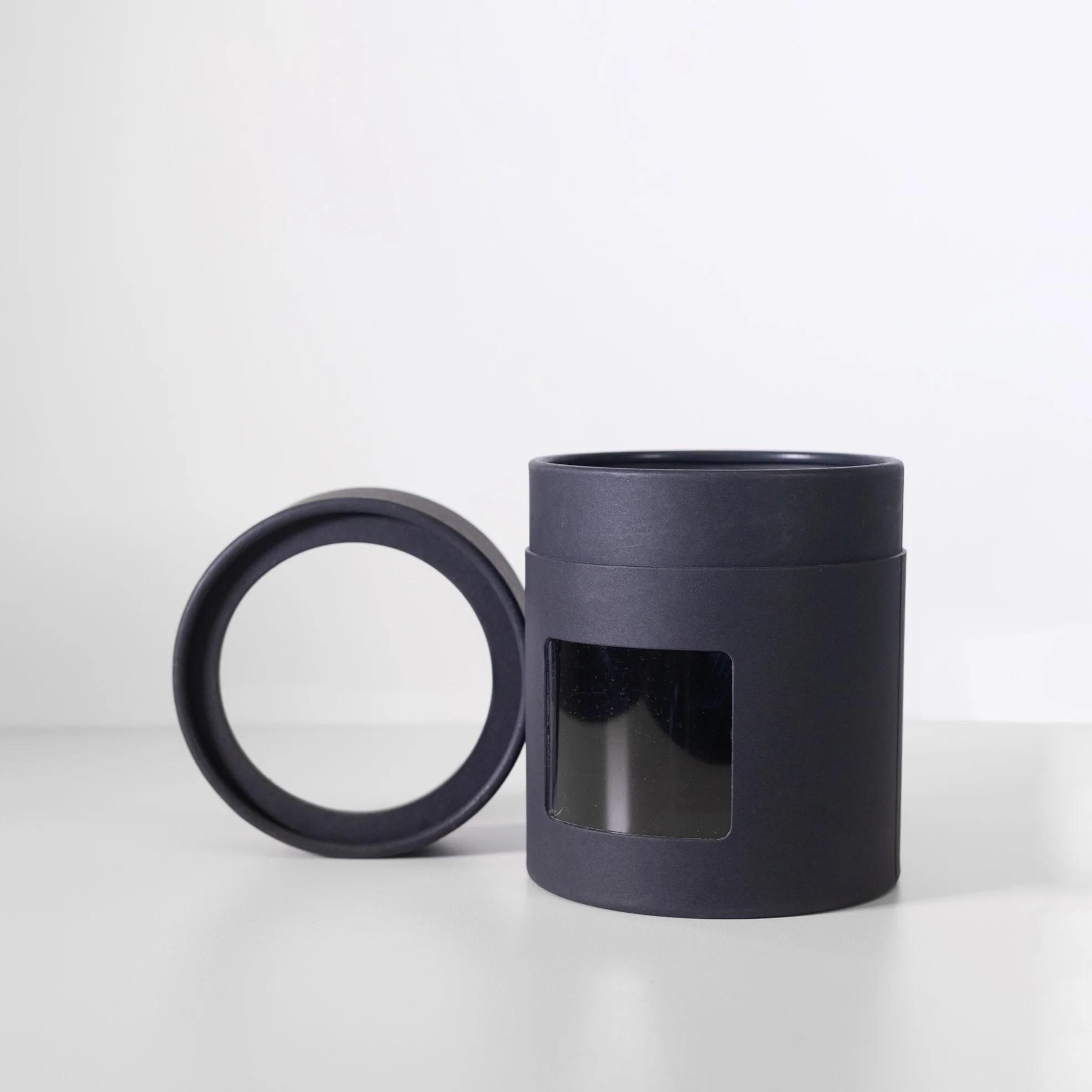 Tube de papier vide rond personnalisé, emballage de bougie en tissu Kraft biodégradable, boîte de cylindre de fenêtre