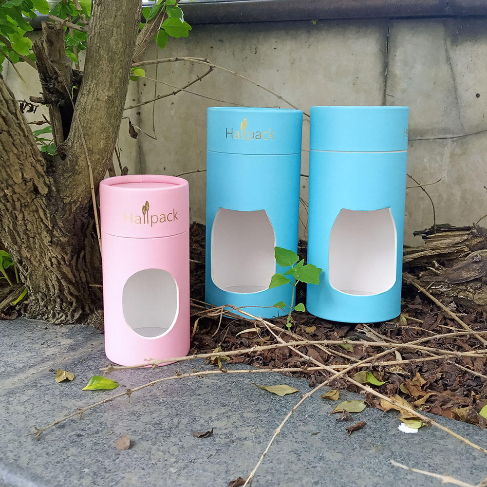 Tube de papier vide rond personnalisé, emballage de bougies en tissu Kraft biodégradable, boîtes de cylindre de fenêtre
